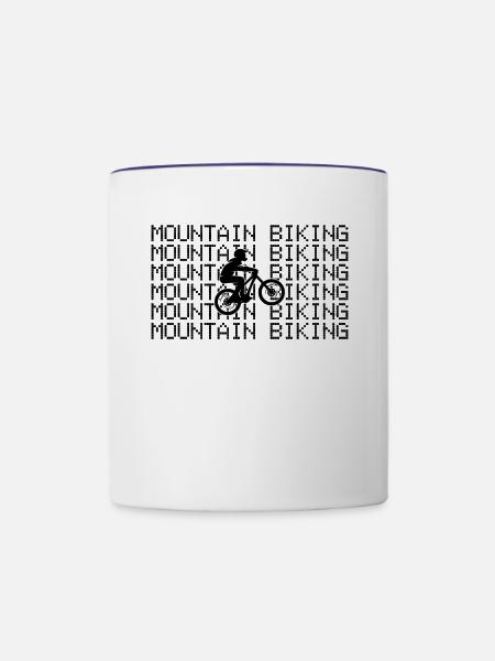 mountain biking - Tasse zweifarbig - Weiß/Kobaltblau