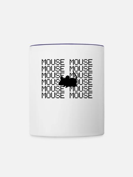 Maus - Tasse zweifarbig - Weiß/Kobaltblau