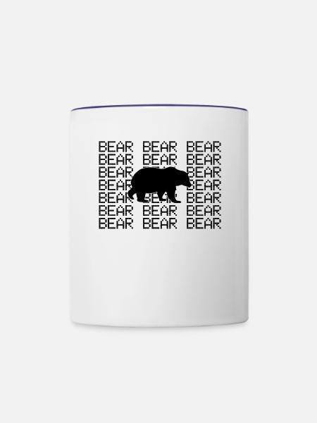 Bär - Tasse zweifarbig - Weiß/Kobaltblau