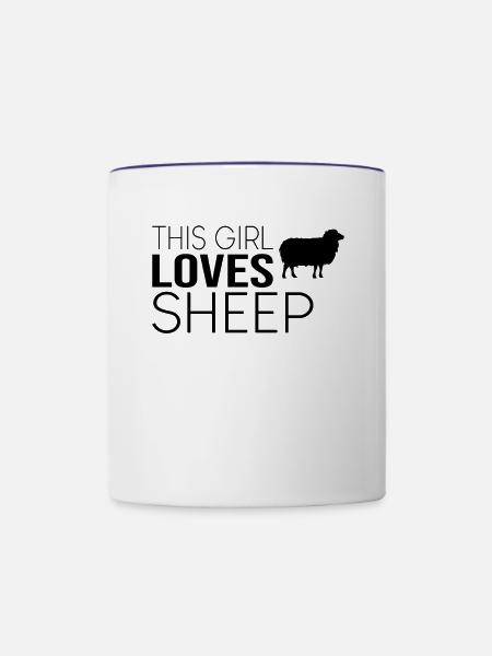Mädchen Schaf Spruch - Tasse zweifarbig - Weiß/Kobaltblau