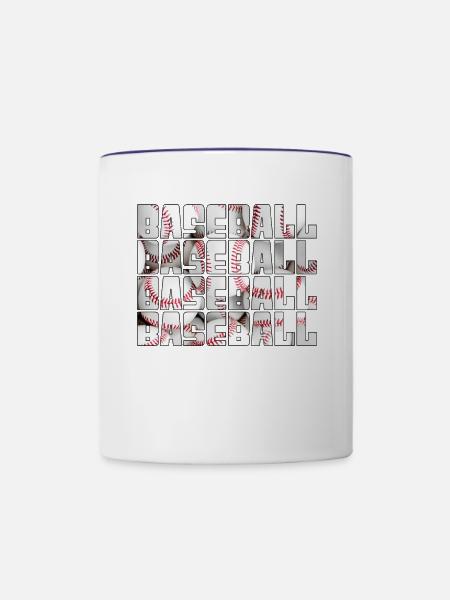 baseball - Tasse zweifarbig - Weiß/Kobaltblau