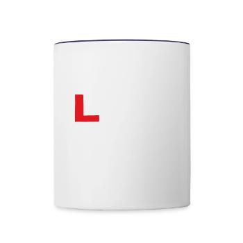 Gärtner Rasenmäher Gartenliebhaber Das Gesetz - Tasse zweifarbig - Weiß/Kobaltblau - Vorne