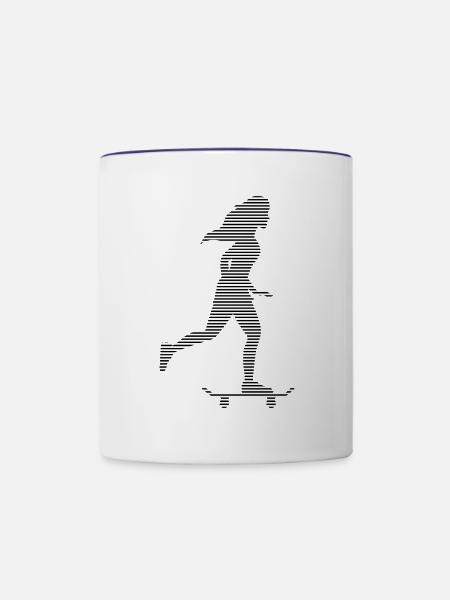 skating girl - Tasse zweifarbig - Weiß/Kobaltblau