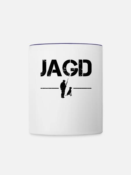 Jagen - Tasse zweifarbig - Weiß/Kobaltblau