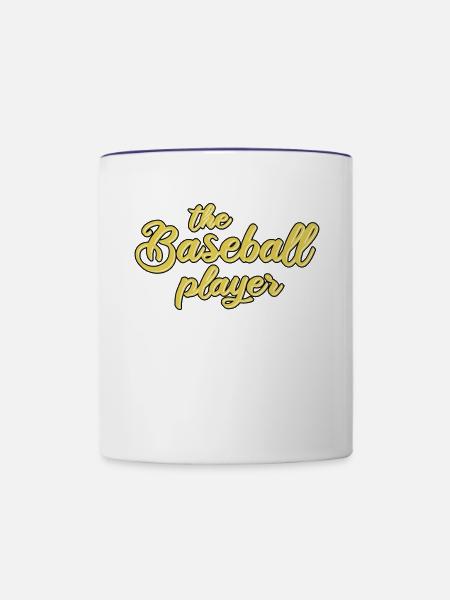 Der Baseball Spieler - Tasse zweifarbig - Weiß/Kobaltblau