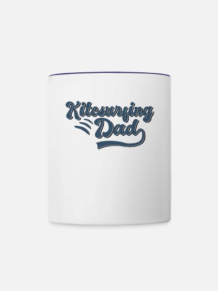 Kite surfen Papa Geschenk - Tasse zweifarbig - Weiß/Kobaltblau