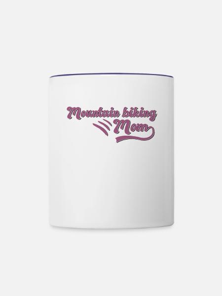 Mountain biking Mama - Tasse zweifarbig - Weiß/Kobaltblau