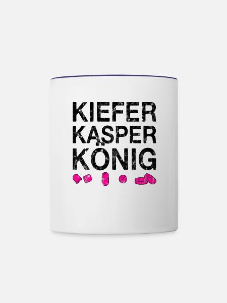 Techno party feiern Spruch - Tasse zweifarbig - Weiß/Kobaltblau