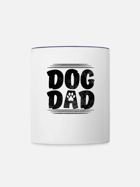Hunde Papa - Tasse zweifarbig - Weiß/Kobaltblau