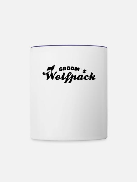 Bräutigam`s Wolfsrudel - Tasse zweifarbig - Weiß/Kobaltblau