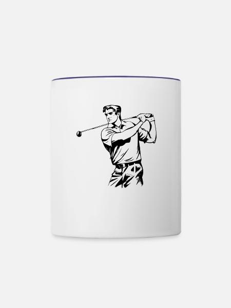 Golf Golfer - Tasse zweifarbig - Weiß/Kobaltblau