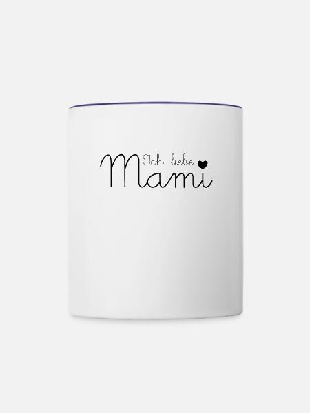 Ich liebe Mami - Tasse zweifarbig - Weiß/Kobaltblau
