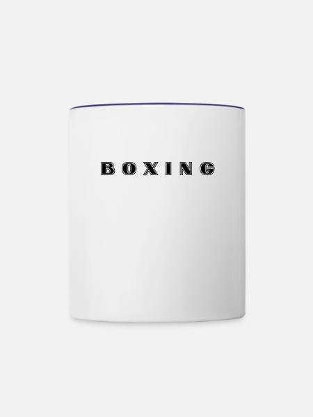 Boxen Schriftzug - Tasse zweifarbig - Weiß/Kobaltblau