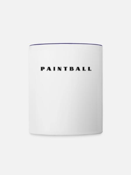Paintball Schriftzug - Tasse zweifarbig - Weiß/Kobaltblau