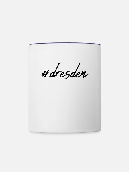 Dresden - Tasse zweifarbig - Weiß/Kobaltblau