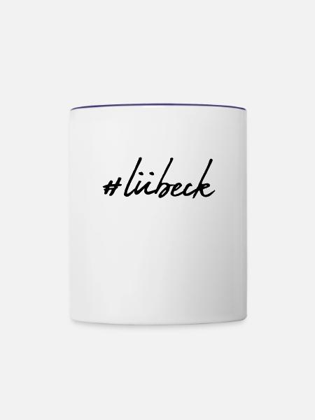 Lübeck - Tasse zweifarbig - Weiß/Kobaltblau