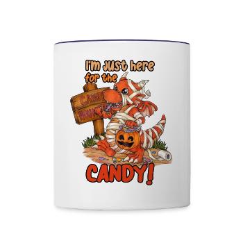 I'm Just Here For Candy Halloween Drache Mumie - Tasse zweifarbig - Weiß/Kobaltblau - Vorne