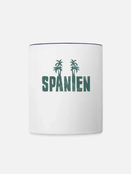 Spanien Urlaub - Tasse zweifarbig - Weiß/Kobaltblau