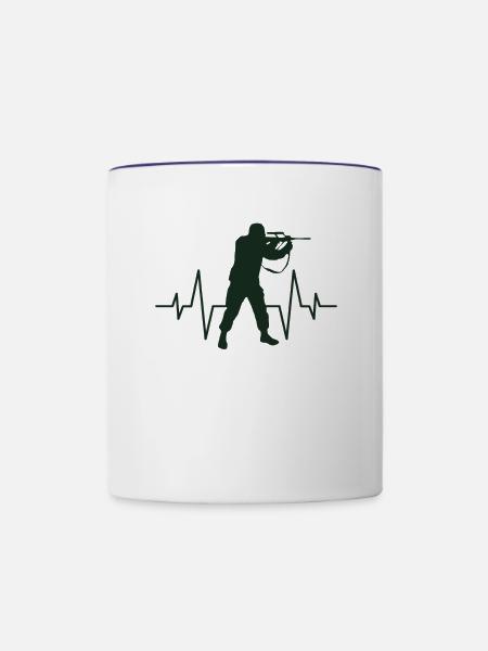 Soldat Herzschlag - Tasse zweifarbig - Weiß/Kobaltblau