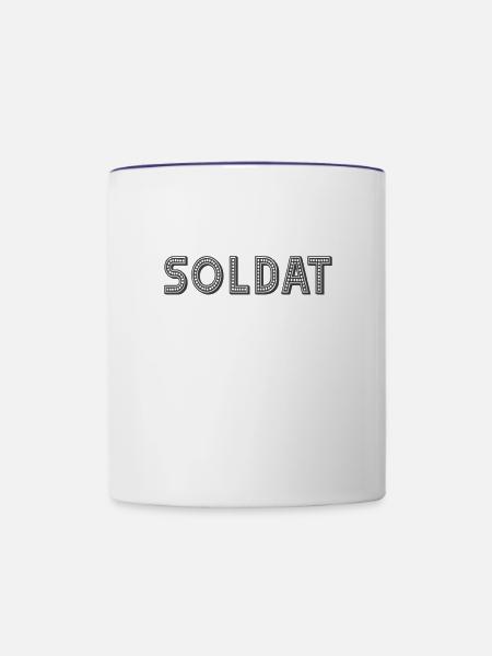 Soldat - Tasse zweifarbig - Weiß/Kobaltblau