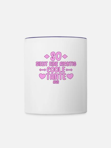 Coole Tante Spruch - Tasse zweifarbig - Weiß/Kobaltblau