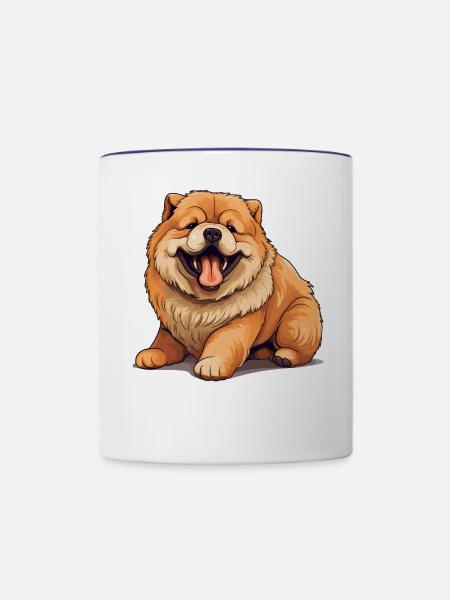 Hund Chow Chow - Tasse zweifarbig - Weiß/Kobaltblau