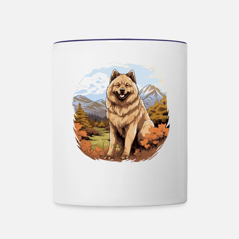 Chien Eurasier - Mug contrasté - blanc/bleu cobalt