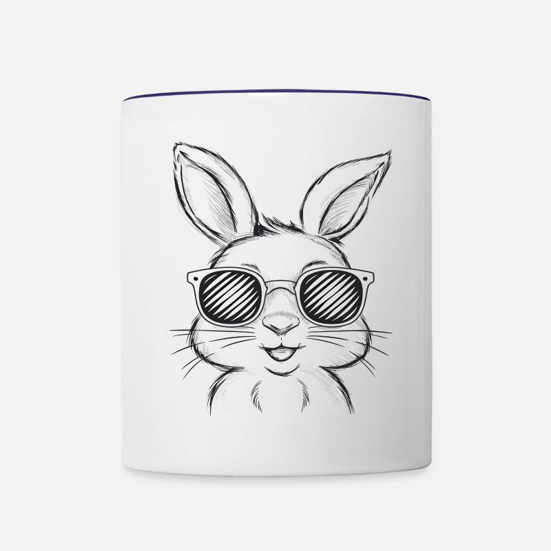 Funny Bunny Cute Rabbit Bunny Gift - Contrasting Mug - white/cobalt blue
