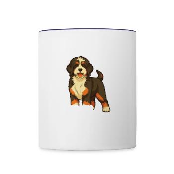 Personal assistant for my Bernedoodle - Contrasting Mug - white/cobalt blue - Front