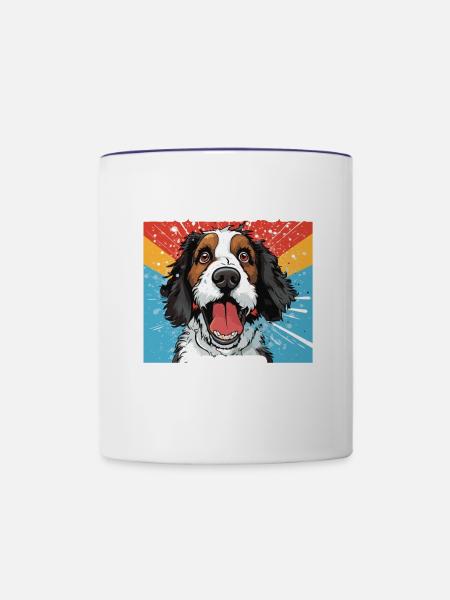 Eigentum Eines Verwöhnten Bernedoodle - Tasse zweifarbig - Weiß/Kobaltblau