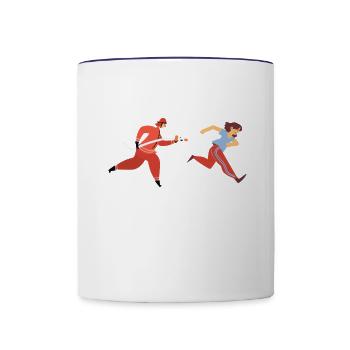 Je lui ai survécu comme il l’a fait à l’Académie des pompiers - Mug contrasté - blanc/bleu cobalt - Devant