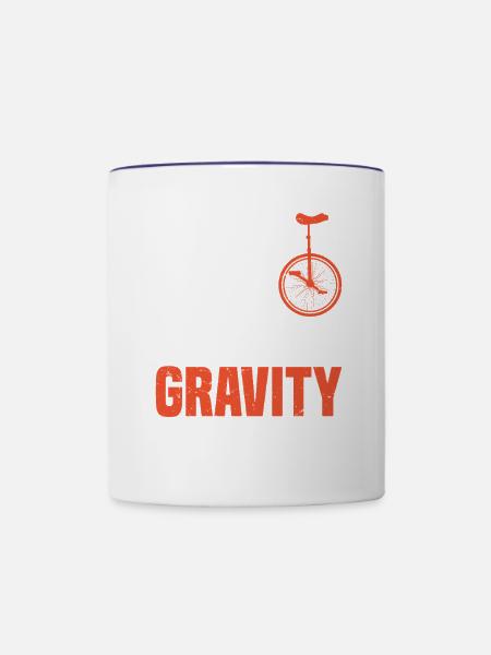 Ich Falle Nicht, Ich Prüfe, Ob Die Schwerkraft - Tasse zweifarbig - Weiß/Kobaltblau