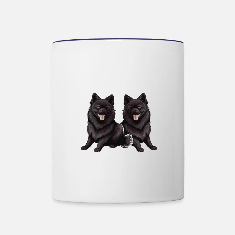 It doesn't stop if it's Schipperkes - Contrasting Mug - white/cobalt blue