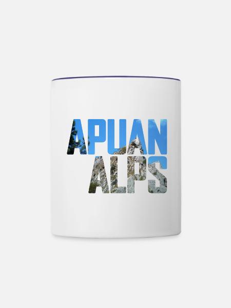 Apuanische Alpen - Tasse zweifarbig - Weiß/Kobaltblau