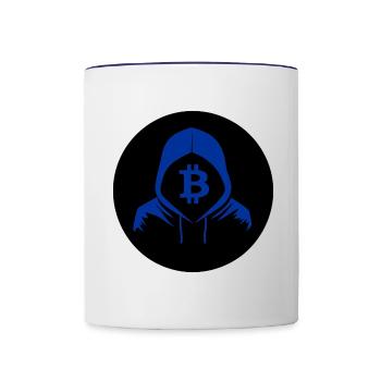 Bitcon BTC Signer Crypto - Mug contrasté - blanc/bleu cobalt - Devant