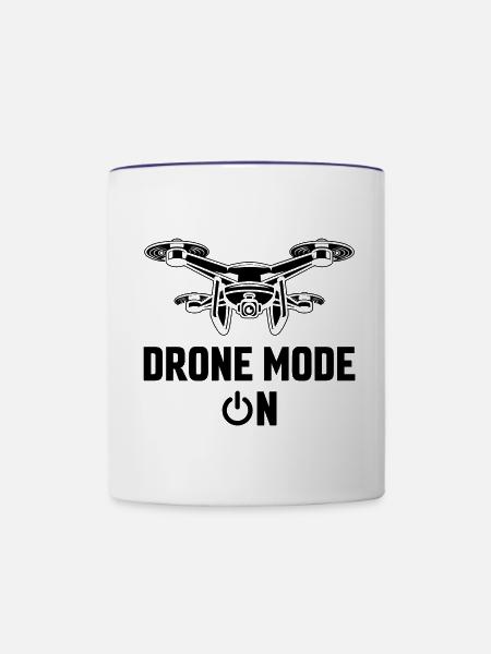 Drohnen-Modus Ein - Tasse zweifarbig - Weiß/Kobaltblau