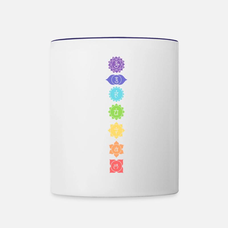chakras - Mug contrasté - blanc/bleu cobalt