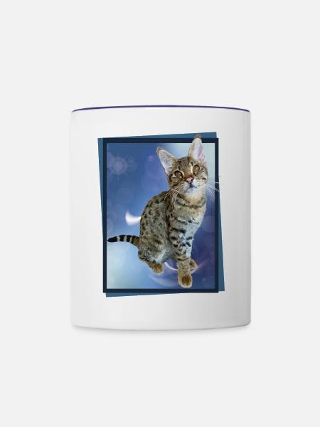 Tabby - Tasse zweifarbig - Weiß/Kobaltblau