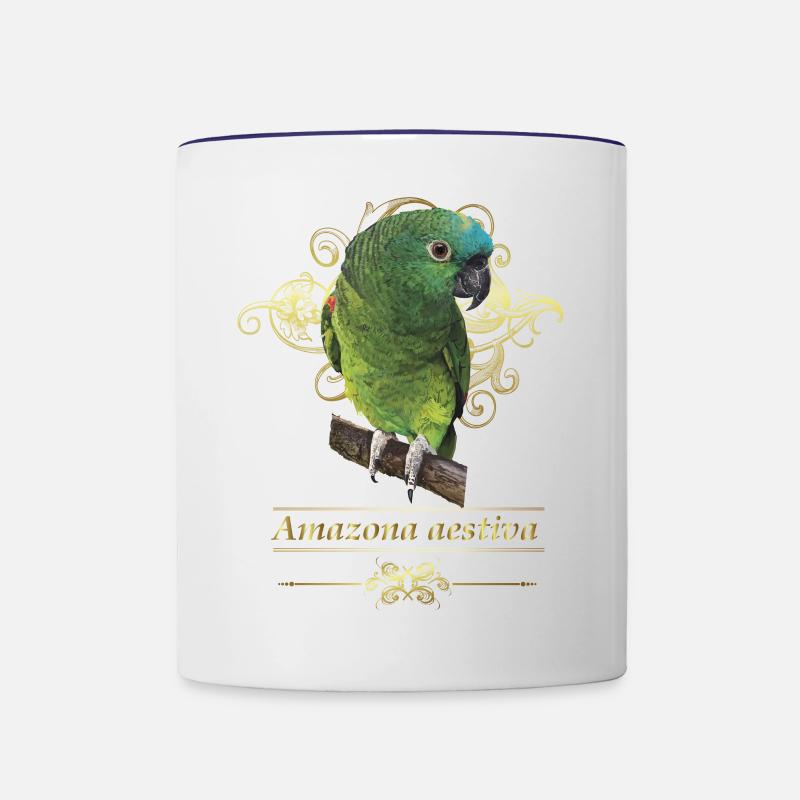 The blue-fronted amazon - Contrasting Mug - white/cobalt blue