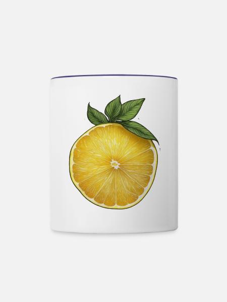 Lemonslice - Tasse zweifarbig - Weiß/Kobaltblau