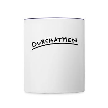 atmen - Tasse zweifarbig - Weiß/Kobaltblau - Vorne