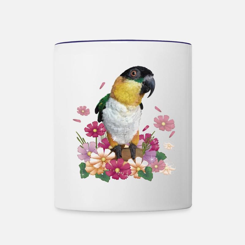 The black-headed caique - Contrasting Mug - white/cobalt blue