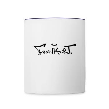Frankfurt Handlettering Street art graffiti design - Contrasting Mug - white/cobalt blue - Front