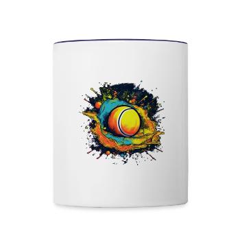 Tennis ball - Tasse zweifarbig - Weiß/Kobaltblau - Vorne