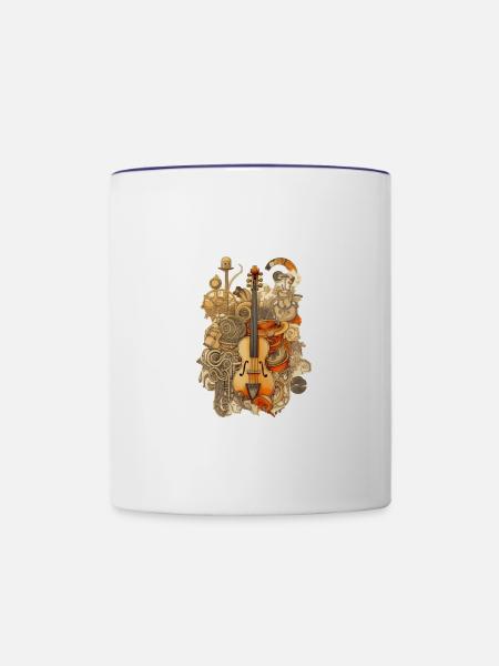 Musik Instrumente - Tasse zweifarbig - Weiß/Kobaltblau