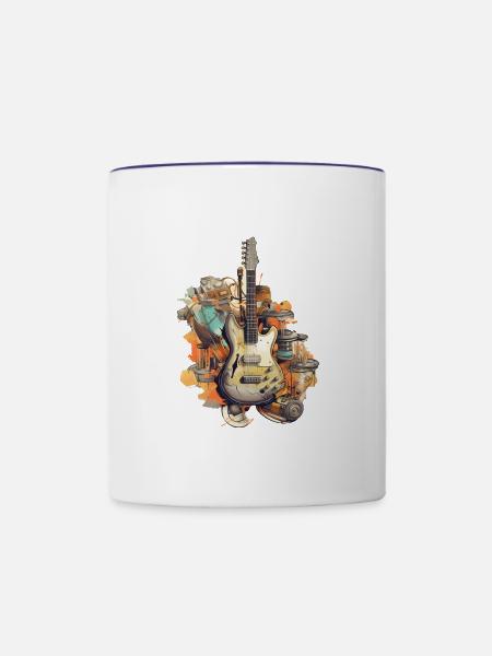 Musik Instrumente - Tasse zweifarbig - Weiß/Kobaltblau