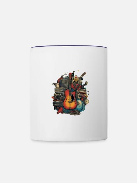 Musik Instrumente - Tasse zweifarbig - Weiß/Kobaltblau