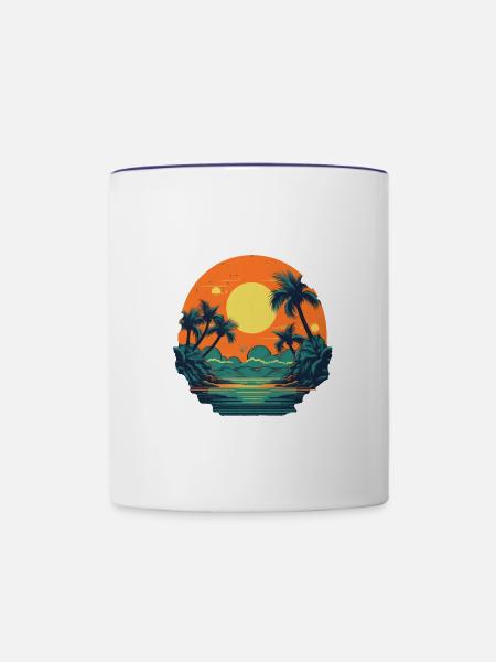 Strand - Tasse zweifarbig - Weiß/Kobaltblau