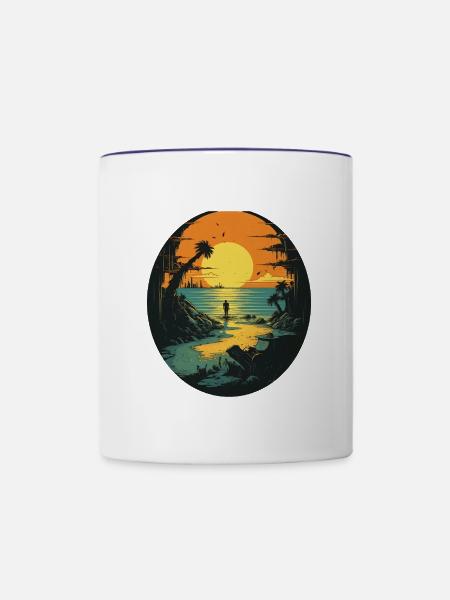 Strand - Tasse zweifarbig - Weiß/Kobaltblau