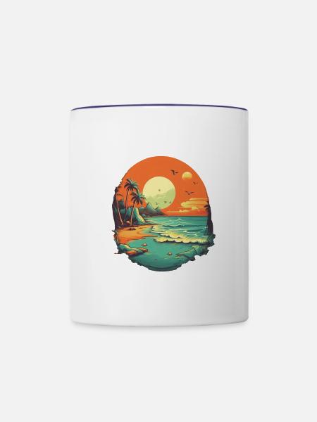 Strand - Tasse zweifarbig - Weiß/Kobaltblau